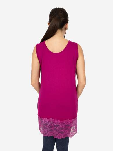 Canotta Lunga Curvy con Pizzo per Donna – Morbida e Comoda