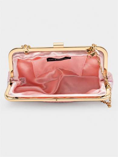 Elegant Pink Ceremony Clutch Bag with Double Chain
