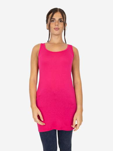 STRABELLO Canotta Donna Slim Fit Lunga in Viscosa – Modello Basic CAN-09