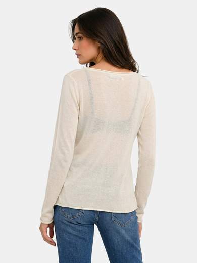 Basic Lightweight Cotton Top with Faux Raw Edge