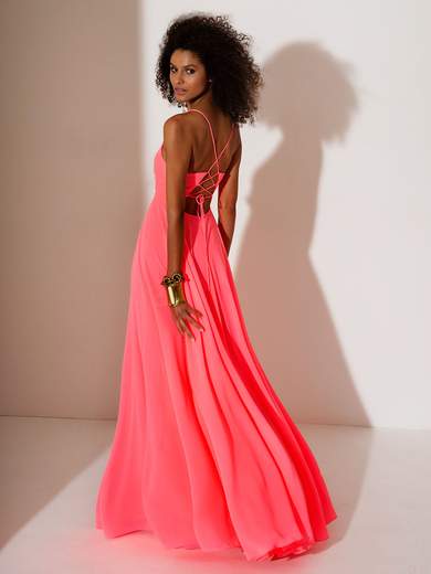 ALLURE Abito lungo cerimonia elegante con scollo a V incrociato