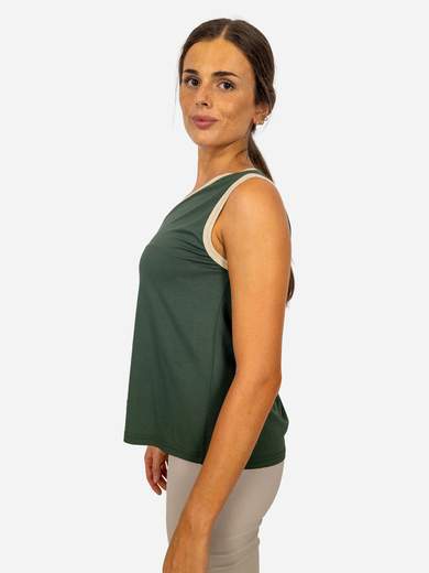 Bucle Canotta svasata con bordi glitterati oro in viscosa elasticizzata T1463T39T18