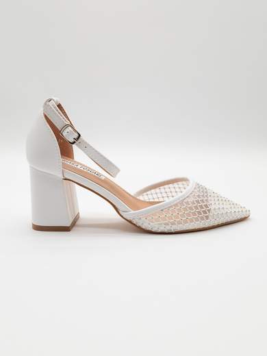 Chiara Foscari Décolleté da sposa bianca con tacco 7 cm A31-3115-BIANCO