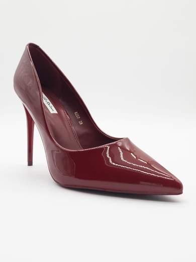 Scarpe décolleté rubino lucide con tacco stiletto