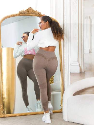 KOUCLA Leggings Modellanti a Vita Alta con Scrunch 0000HL-1367