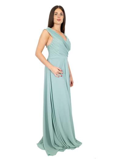 Vestito cerimonia lungo stile impero con spacco taglie curvy