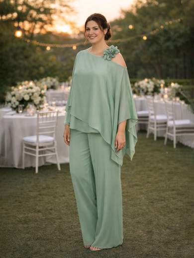 Completo Cerimonia Curvy in Georgette con Casacca e Pantalone ysv370