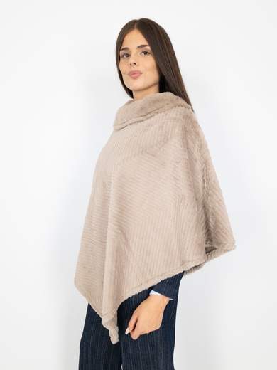 STRABELLO Poncho Donna Invernale Elegante in Pelliccia Sintetica PJ-139