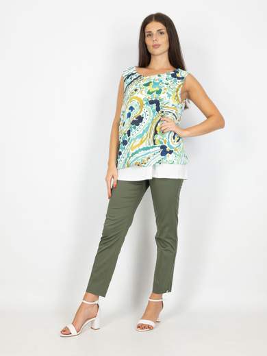 Top Donna Sottogiacca Smanicato In Viscosa A Girocollo