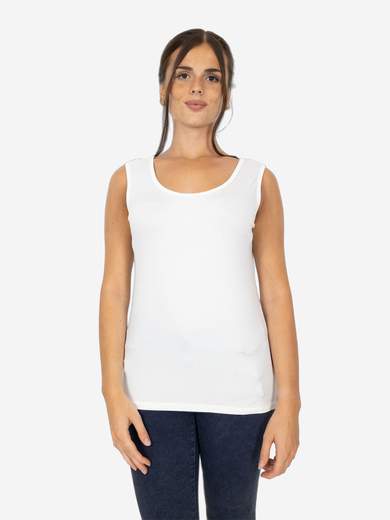 Canotta Donna Curvy Oversize a Spalla Larga in Viscosa Elasticizzata