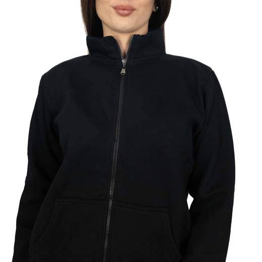 Felpa Donna con Zip Stile Oversize Collo Alto Maniche Lunghe