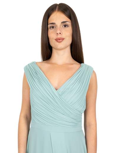 Vestito cerimonia lungo stile impero con spacco taglie curvy