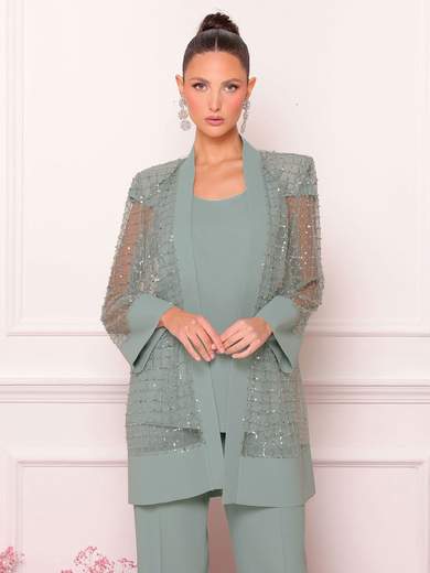 BIANCA BRANDI Tailleur Cerimonia Mamma Sposa e Sposo con Spolverino Ricamato 29373