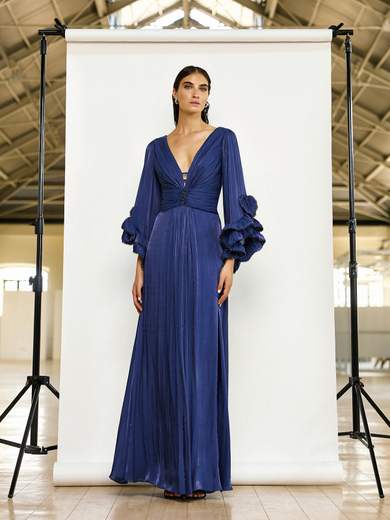 Abito Lungo Cerimonia Chiffon e Perline 5261