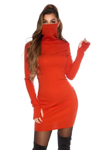 KOUCLA Maxi Maglia Vestito Con Mascherina Integrata Vestibilità Slim