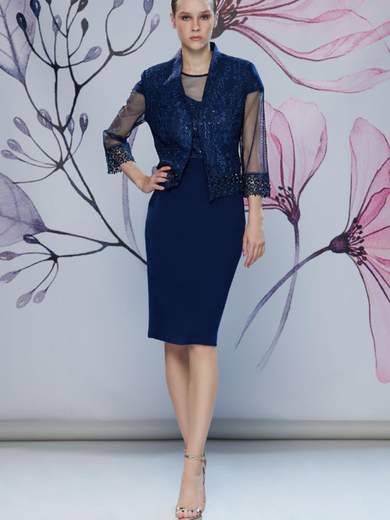 BIANCA BRANDI Abito Cerimonia A Tubino In Pizzo Mamma Sposo O Sposa Con Giacca