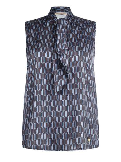 RINASCIMENTO Blusa Elegante Donna Fantasia Con Fiocco Al Collo Senza Maniche