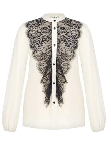 KITANA Blusa Elegante Per Cerimonia Alla Coreana Con Pizzo Donna