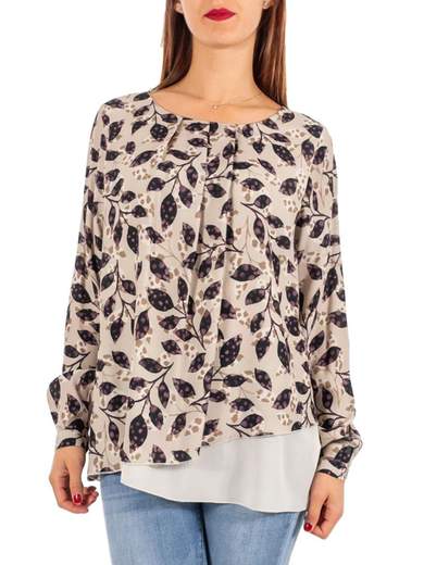 CARMEN Blusa elegante a fiori manica lunga 19-642-C