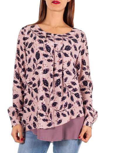 CARMEN Blusa elegante a fiori manica lunga 19-642-C