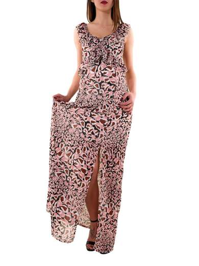 RINASCIMENTO Vestito Animalier Lungo Donna Di Rinascimento Con Spacco