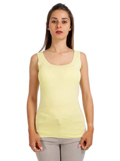 Canotta donna aderente in viscosa con profili lurex