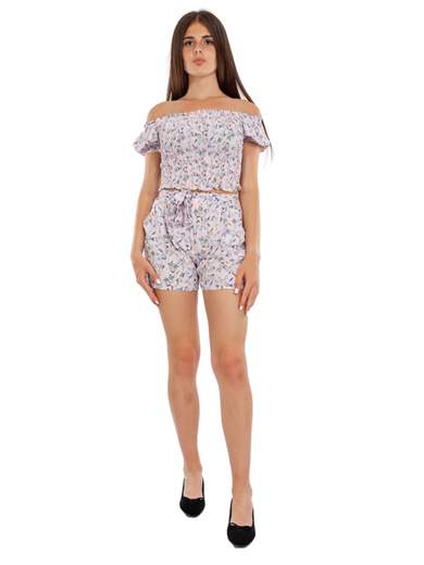 Completo Top E Pantaloncini Ragazza Fiorellini Elasticizzato