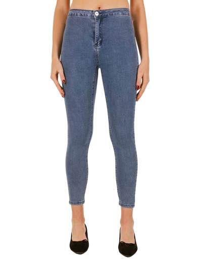 FARFALLINA Jeans Crop Donna Vita Alta Skinny Push Up Stretti Elasticizzati