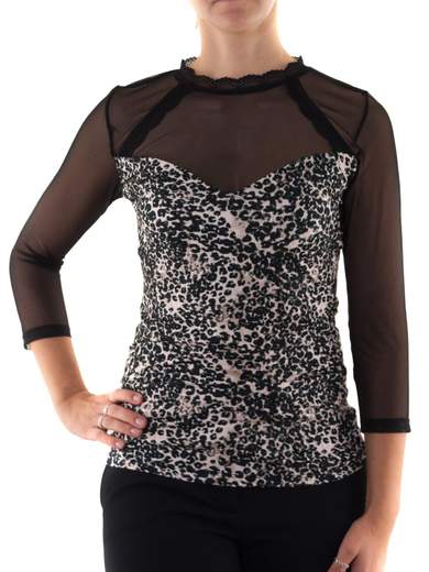 MADE IN ITALY Top animalier con trasparenze M6613F47MICR