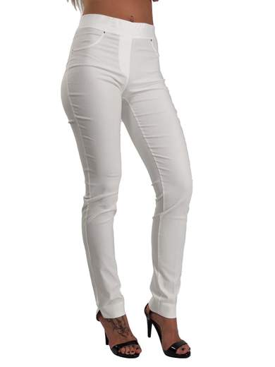 Pantaloni Leggeri in Bengalina Taglie Forti con Spacco