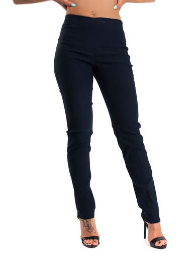 Pantaloni Leggeri in Bengalina Taglie Forti con Spacco