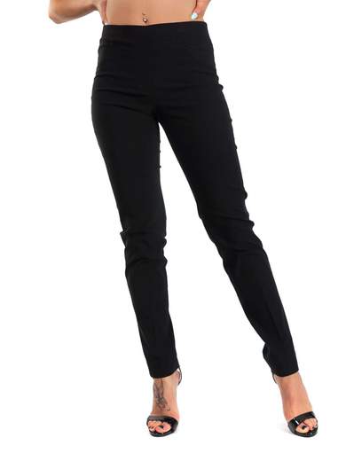 Pantaloni Leggeri in Bengalina Taglie Forti con Spacco