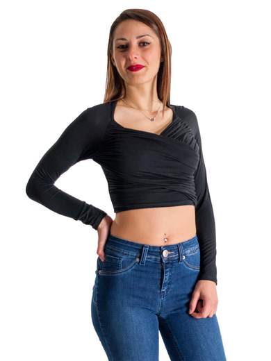 Maglietta Da Donna Nera Girocollo, Sportiva Da Donna, A Maniche Lunghe, Stretta, A Maniche Lunghe, Slim Fit, Maglietta A Maniche Lunghe, Elasticizzata, Tinta Unita, Da Donna, Leggera, Sottile, Casual