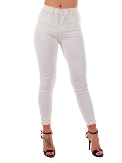 STRABELLO Jeans Skinny Vita Alta Push Up Stretto Chiari Elasticizzati