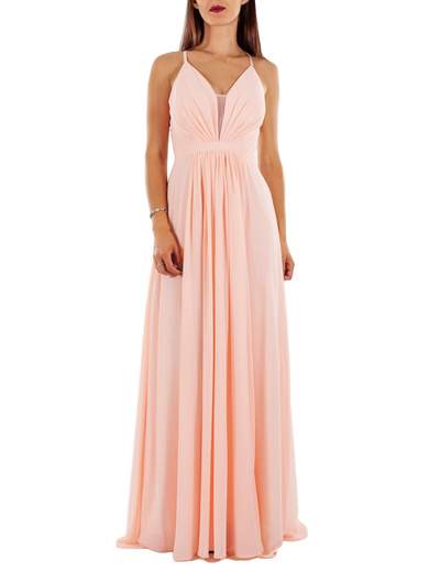 STRABELLO CERIMONIA Abito Lungo da Cerimonia con Schiena Scoperta e Scollo Profondo 3850-SLIM3850-SLIM