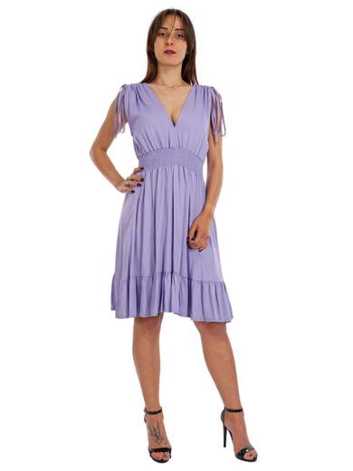 STRABELLO Vestito Donna Estivo Svasato In Cotone Da Giorno Scollo Profondo