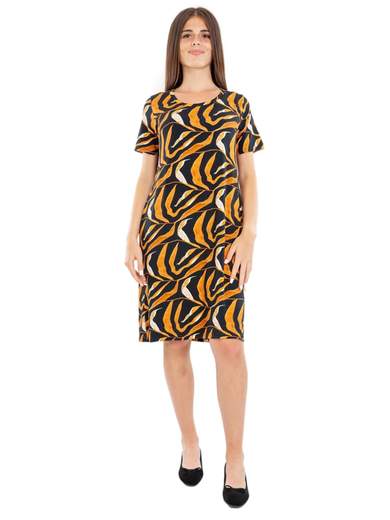 PERLARARA Abito Donna Curvy Estivo Taglie Forti Da Giorno Al Ginocchio