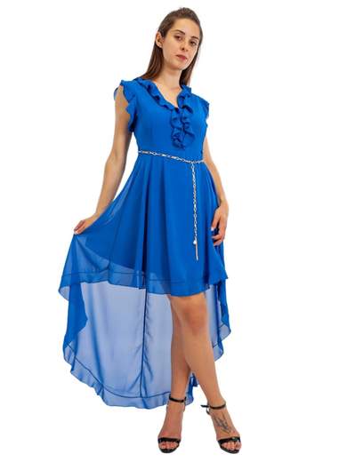 RINASCIMENTO Vestito Corto Davanti E Lungo Dietro Cerimonia Donna In Chiffon