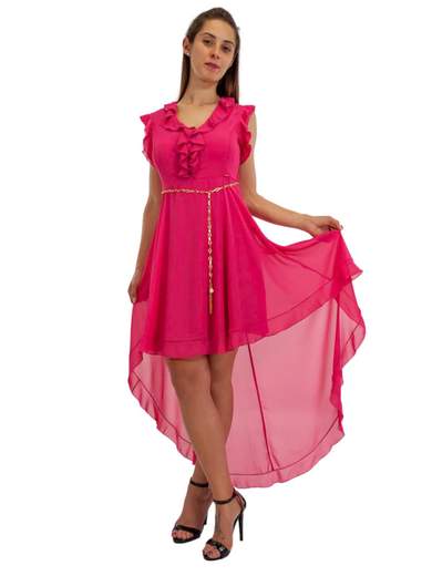 RINASCIMENTO Vestito Corto Davanti E Lungo Dietro Cerimonia Donna In Chiffon