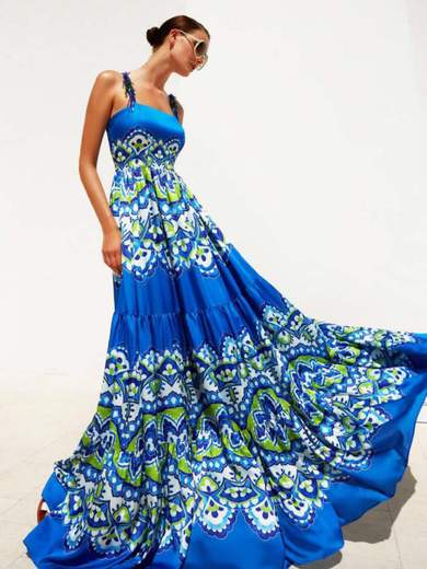 TWINS Abito Cerimonia Donna Lungo Stile Impero Elegante Ampio