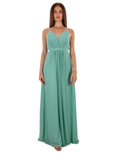 STRABELLO CERIMONIA Abito Lungo da Cerimonia con Schiena Scoperta e Scollo Profondo 3850-SLIM3850-SLIM