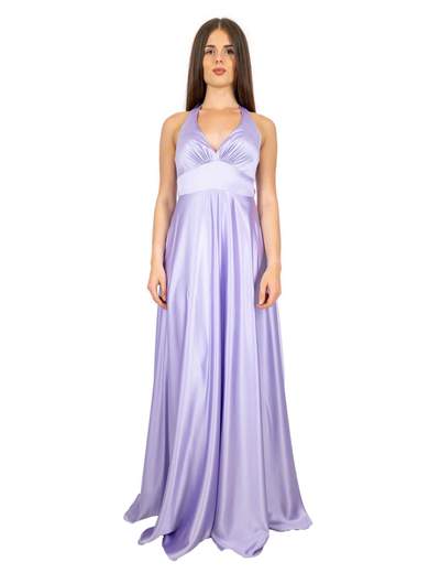 ALLURE Abito Lungo Cerimonia Donna Stile Impero Elegante In Raso