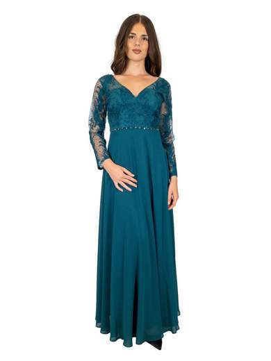 STRABELLO CERIMONIA Abito Lungo Cerimonia Mamma Sposa O Sposo A Maniche Lunghe