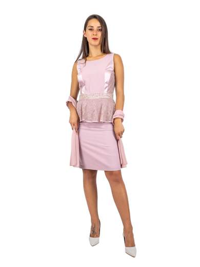 SHADÈ COLLECTION Abito Mamma Sposa E Sposo Da Cerimonia Corto A Tubino Con Pizzo