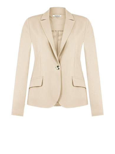 KITANA Blazer Donna Elegante Donna Corto Monopetto Tessuto Crepe