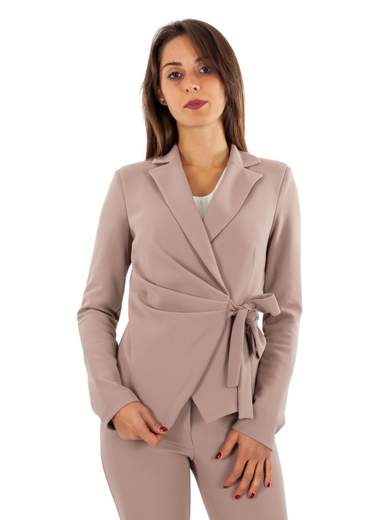 RINASCIMENTO Blazer Donna Giacca Elegante In Crepe A Portafoglio Collo Revers