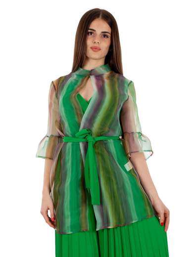 CARMEN Blazer Donna Giacca Elegante In Organza Multicolor