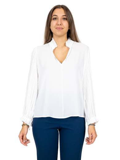 SO ALLURE Blusa Elegante Per Cerimonia Con Maniche Lunghe Plissettate