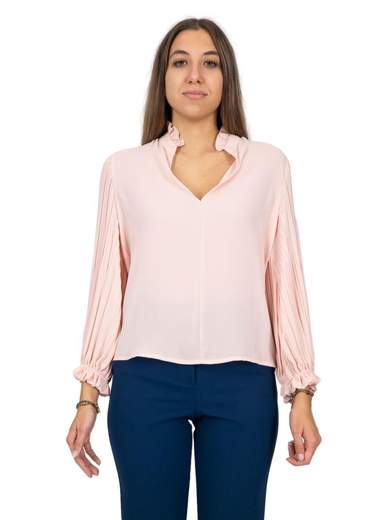 SO ALLURE Blusa Elegante Per Cerimonia Con Maniche Lunghe Plissettate