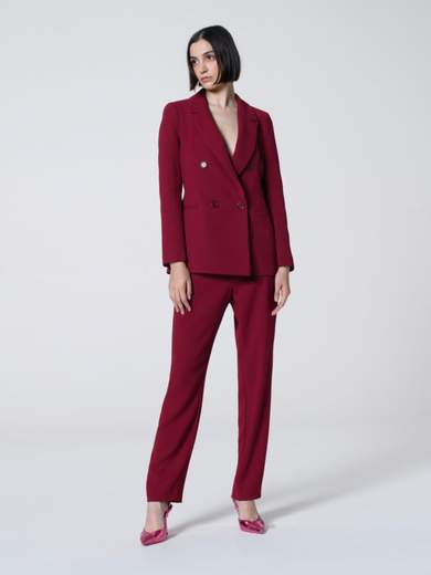 SO ALLURE Completo Donna Tailleur Elegante In Crepe Giacca Doppio Petto E Pantalone
